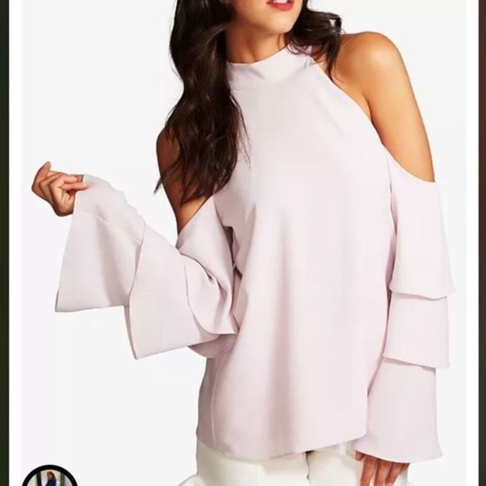 Revolve - 1. STATE Cold Shoulder Tiered Sleeve Top Lavender XS